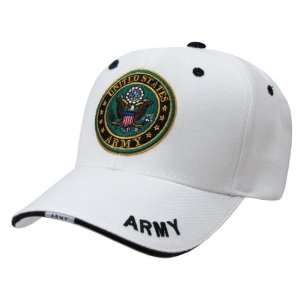  White Military Ball caps with a sandwiched bill visor Army 