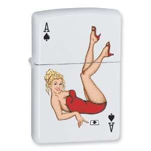  Zippo Lady Ace White Matte Lighter Jewelry