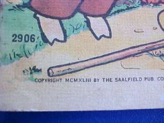 1943 The Three Little Pigs Saalfield Pub Co #2906  