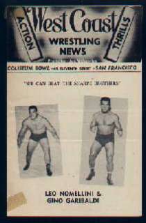 Wrestling Program 54 San Francisco Nomellini Garibaldi  