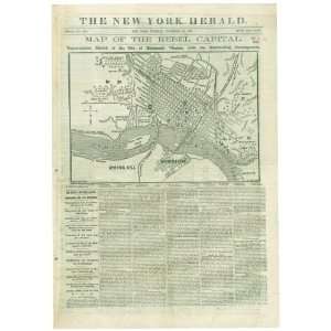Civil War Map Map of the rebel capital : topographical sketch of the 