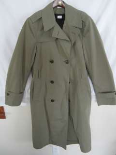   Double Breasted Overcoat Trench Zip Out Lining 34L Missing Belt  