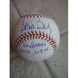  Steve Busby Autographed Baseball   No Hitter 4 27 73 6 19 