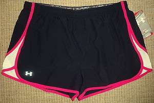   Armour $30 NEW ~ Womens Black Pink Athletic Running 3 Shorts NWT
