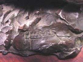 Large Bronze Brahma Bull Signed Huber  