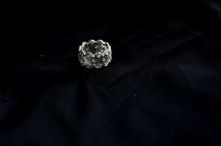 BUCCELLATI Honeycomb 18 KT White Gold Diamond Ring 7.75  