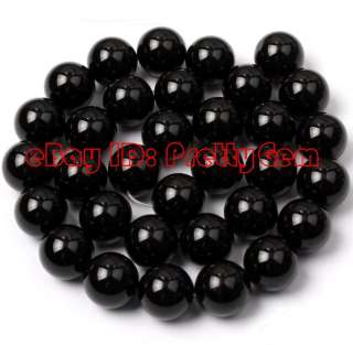 18mm 14mm 12mm 10mm 8mm 6mm 4mm Round Black Agate Onyx Gemstone Beads 