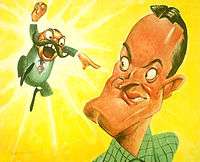 Jerry Colonna and Bob Hope as caricatured by Sam Berman for NBCs 1947 