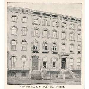  1893 Print Harvard Club Building 22nd St. New York City 