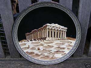 TERRACOTTA PARTHENON GREEK PLATE HAND CRAFTED LTD 3 28  