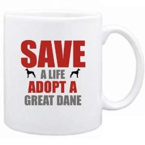   New  Save A Life , Adopt A Great Dane  Mug Dog: Home & Kitchen