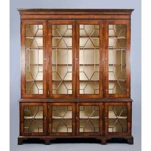    Large Antique Style Mahogany & Glass Bookcase: Furniture & Decor