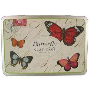Botanical Butterflies Butterfly Cavallini Die Cut Gift Tags  