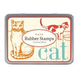  Cavallini 3 Assorted Rubber Stamps Sets, Cats: Arts 