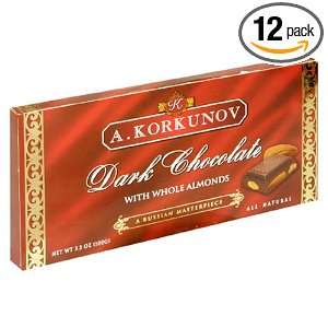 Korkunov Dark Chocolate Whole Almond Grocery & Gourmet Food