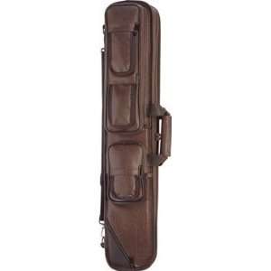  Lucasi Brown Leatherette Soft Pool Cue Case with Black 