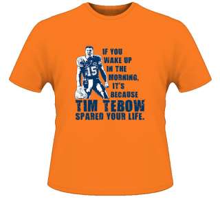 Tim Tebow Football Life Quote T Shirt Orange  