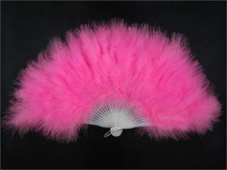 New Sexy Light Pink Turkey Feather Hand Fan Burlesque Stunning Vintage 