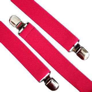  Fuschia Hot Pink Suspenders: Clothing