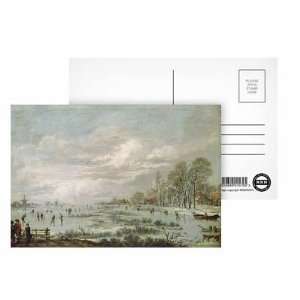 Winter Landscape (oil on panel) by Aert van der Neer   Postcard (Pack 