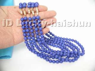 wholesale 5piece natural round lapis lazuli necklace  