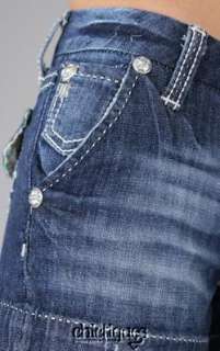Miss Me Jeans Shorts Mon Jolie Denim Crest Pocket JS4480H2 Sz 28 