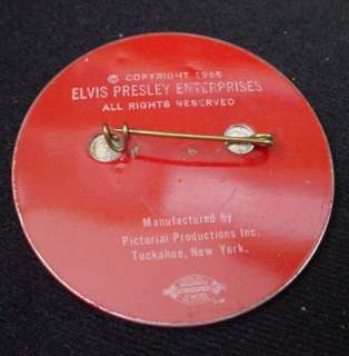 Old Original 1956 ELVIS PRESLEY ENTERPRISES Hologram Flasher Button 