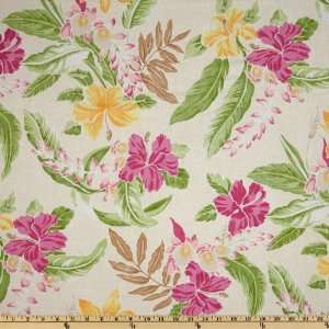  56 Wide Cotton Lawn Floral White/Pink/Green Fabric By 
