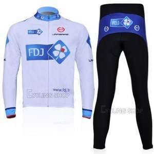  FDJ team Cycling Jersey long sleeve Set(available Size: S 
