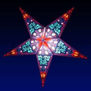  Blue Comet 5 Point Paper Star Lantern With 12 White 
