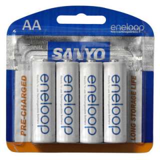 Sanyo Eneloop AA 4pk Pre charged Rechargeable Batteries  