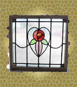 Antique Stained Glass Window Colorful Fancy Mac Rose  