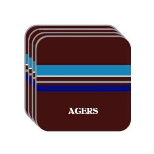 Personal Name Gift   AGERS Set of 4 Mini Mousepad Coasters (blue 