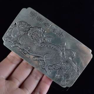 p1013 Carved Chinese Tibet Silver Sculpture Art 136g  