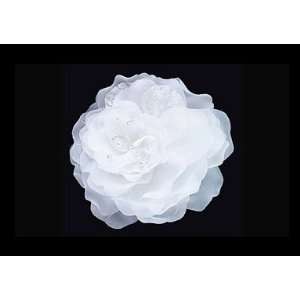   Special Collection Magnolia Hair Flower with Lace Petals S2133: Beauty