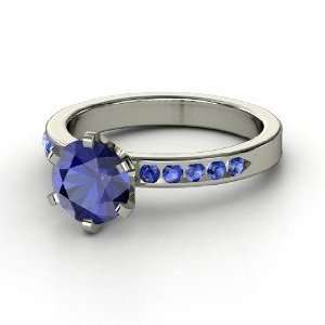  Claire Ring, Round Sapphire Platinum Ring Jewelry
