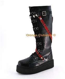 DEMONIA V CREEPER 588 Punk Gothic Vegan Mens Boots  