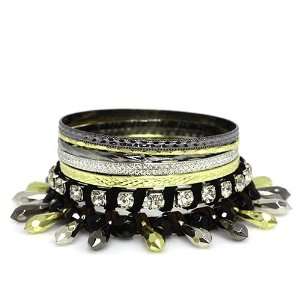  Fashion Bangle Bracelet ; 2.75Diameter; Tri Tone Metal 