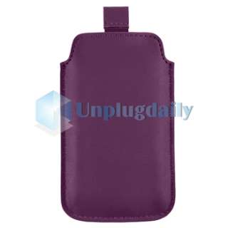   Leather Case Pouch Cover+Home Button Sticker for Apple iPhone 4 4S