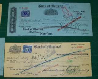 Canada 28 Old Cheques with Excise Stamps/War Tax  