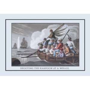  Shooting the Harpoon at a Whale 16X24 Giclee Paper