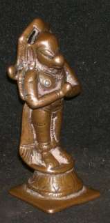 Antique Traditional Indian Ritual Bronze Statue Of Hanuman Rare Old 