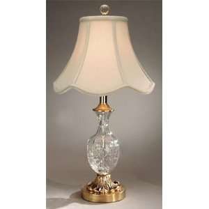  Hand Cut Lead Crystal Lamp With Scalloped Shade: Home 