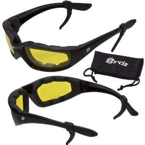   Padded Glasses YELLOW Anti Fog  FREE Rubber Ear Locks Automotive
