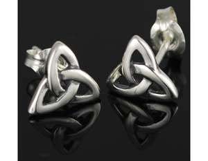 SS TRIQUETRA Charmed Post Earrings Pagan Witch  