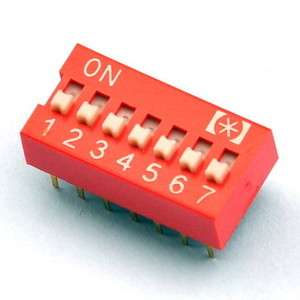 10x 7 Way DIP Switch, 7 Position 14 pin PCB Mountable  