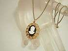 Vintage 1950s Costume Cameo Necklace 3G
