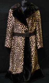   1960s/70s Rockabilly Cheetah Print Coat with Leather Belt   (S 38