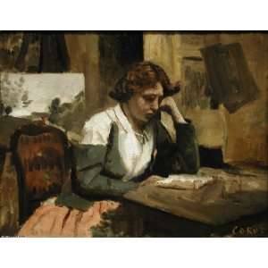   Jean Baptiste Corot   24 x 18 inches   Girl Reading
