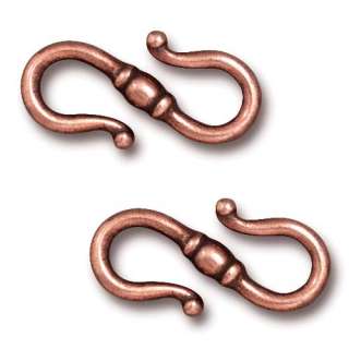 Antiqued Copper Plated Pewter Classic S Hook Clasps 22.5mm (2)  